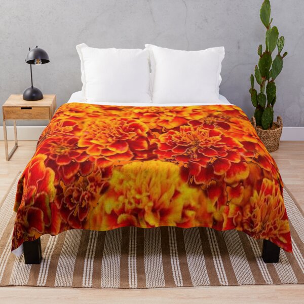 Item preview, GOLDEN ORANGE GARDEN MARIGOLD FLOWERS ART designed and sold by sharlesart.