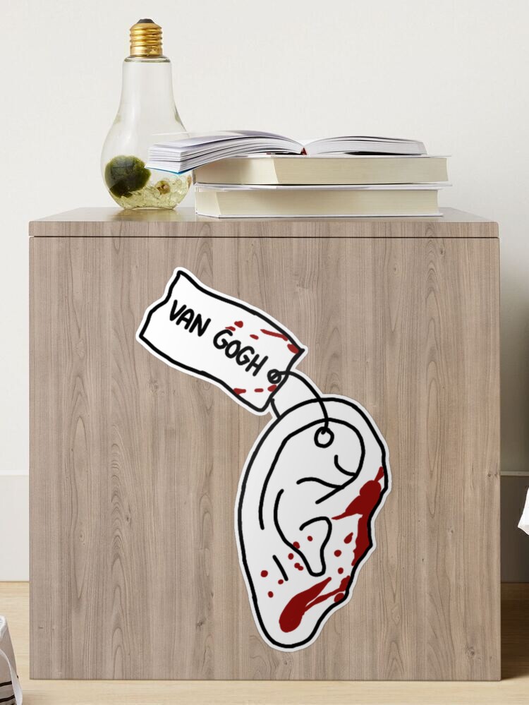 Van Gogh Ear Artsy Pun Sticker for Sale by vibeytees