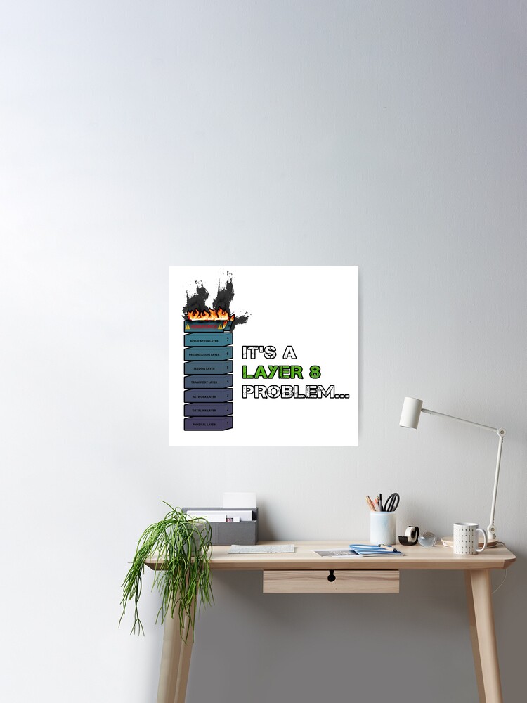 IT'S A LAYER 8 PROBLEM - Burning OSI Layer 8 Poster for Sale by  Fast-Designs