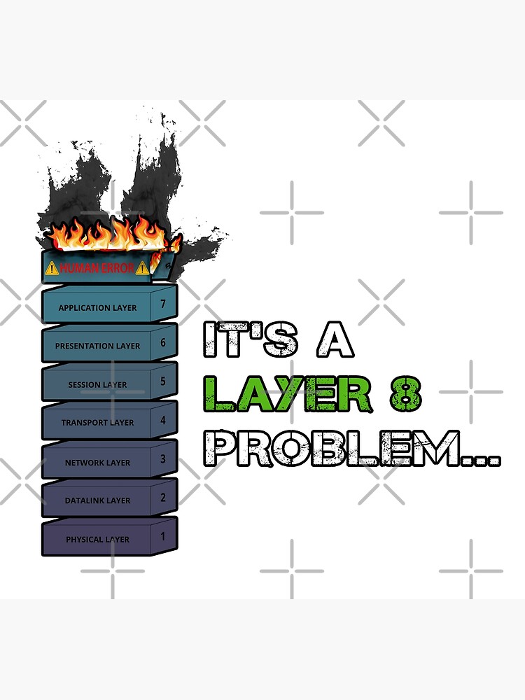IT'S A LAYER 8 PROBLEM - Burning OSI Layer 8 | Poster