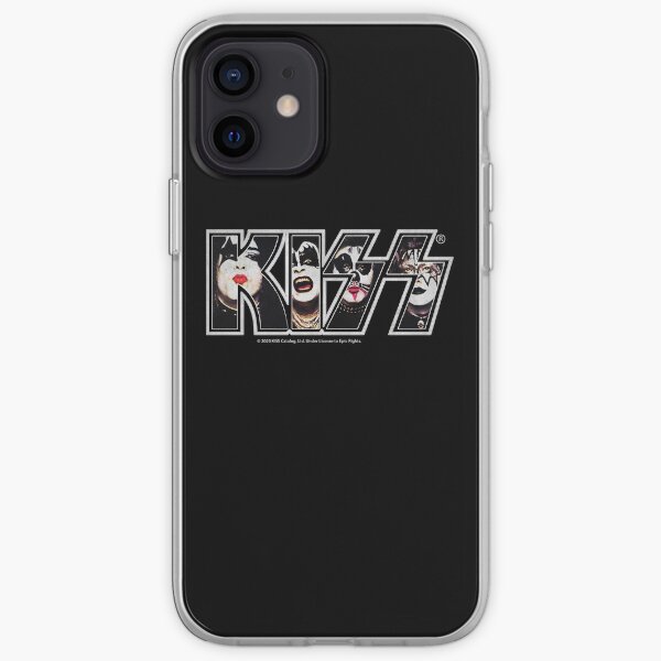 KISS the band logo with members in it iPhone Soft Case