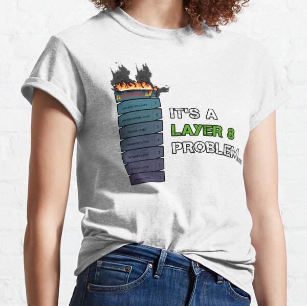 IT'S A LAYER 8 PROBLEM... - Burning OSI Layer 8 Classic T-Shirt