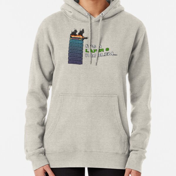 IT'S A LAYER 8 PROBLEM... - Burning OSI Layer 8 Pullover Hoodie