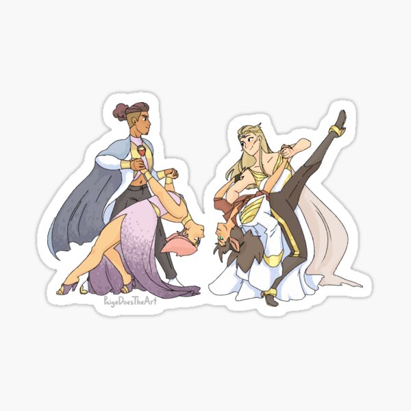 Glimmer, Bow, Adora, Catra Dance Sticker