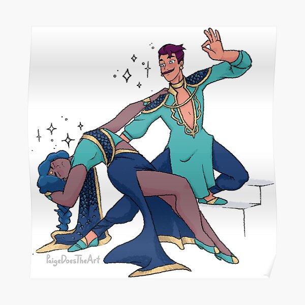 Shera Mermista And Captain Seahawk Dance Poster For Sale By Paigedoestheart Redbubble