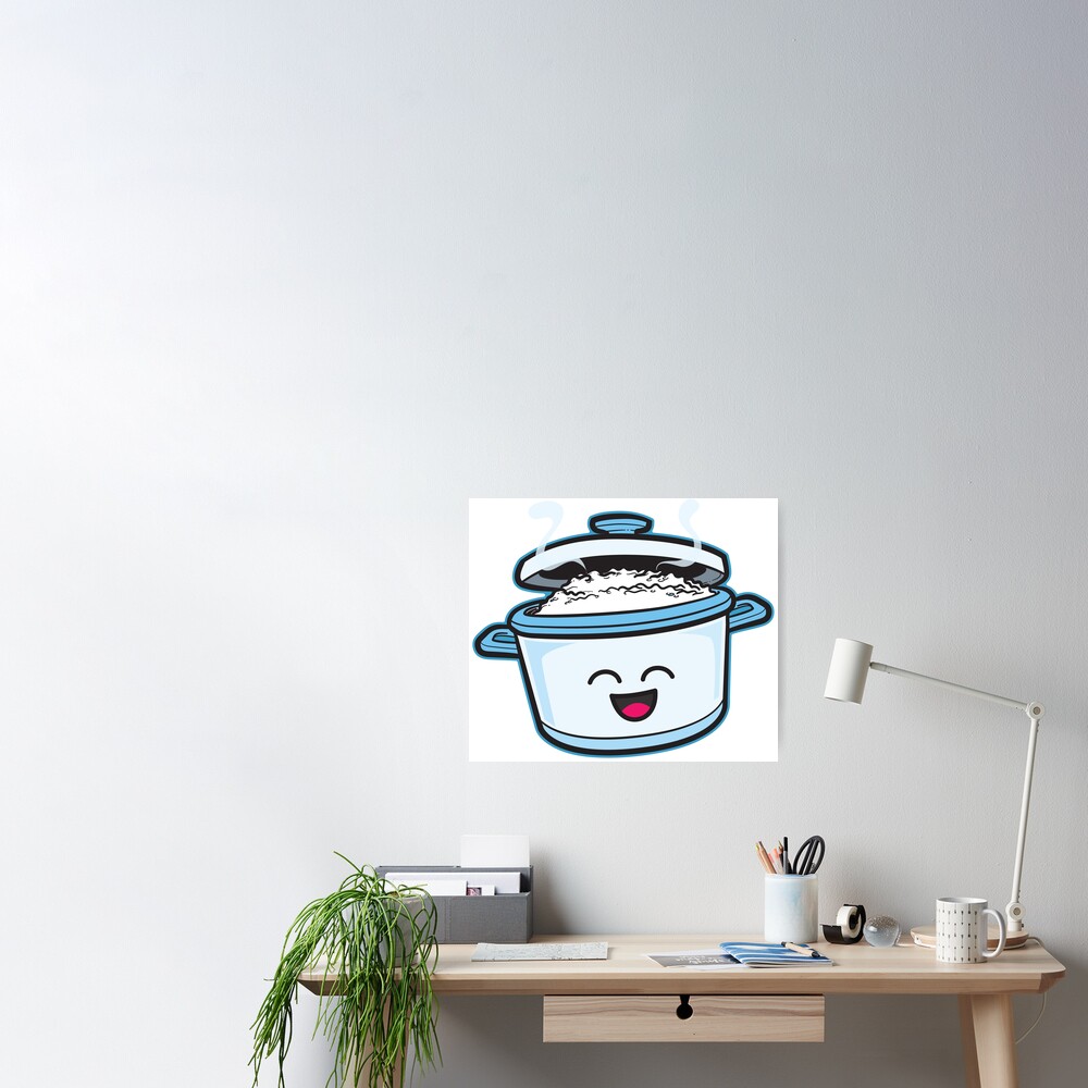 Kawaii Rice Cooker Happy Art Board Print for Sale by akofilipino