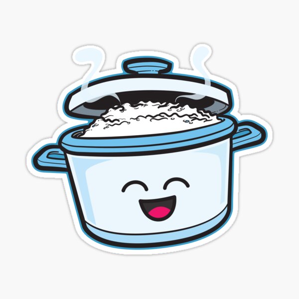 Cute Rice Cooker Stickers Kawaii Rice Cooker Cute Asian Food Stickers I  Love Rice Carbs 