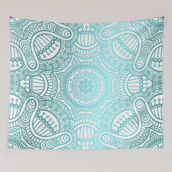 Item preview, Turquoise Ethnic Pattern With Mandalas designed and sold by Vic Torys ☆.
