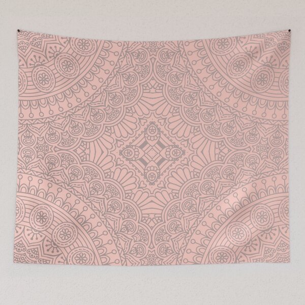 Item preview, Baby Pink Silver Mandala Pattern Illustration designed and sold by Vic Torys ☆.