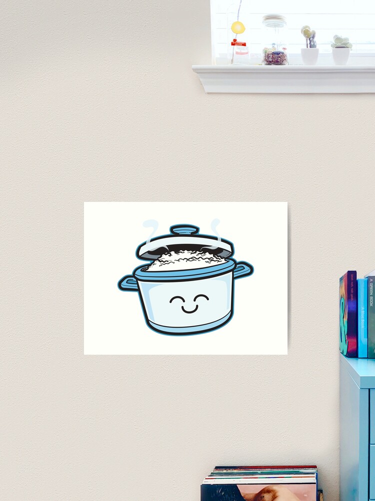 Kawaii Rice Cooker Happy Art Board Print for Sale by akofilipino