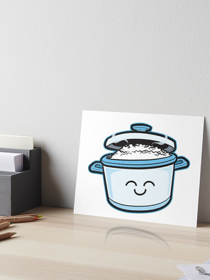 Kawaii Rice Cooker Happy Art Board Print for Sale by akofilipino
