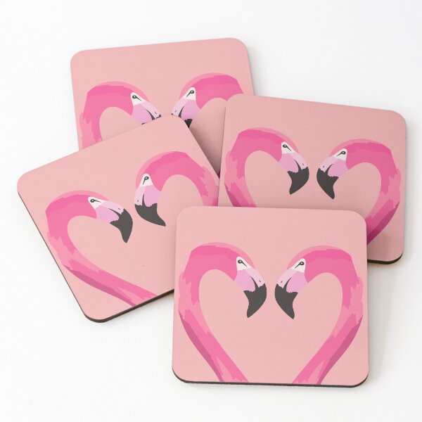 Artikelvorschau, Herzförmige Flamingos | Rosa entworfen und verkauft von caribbeanvibes.