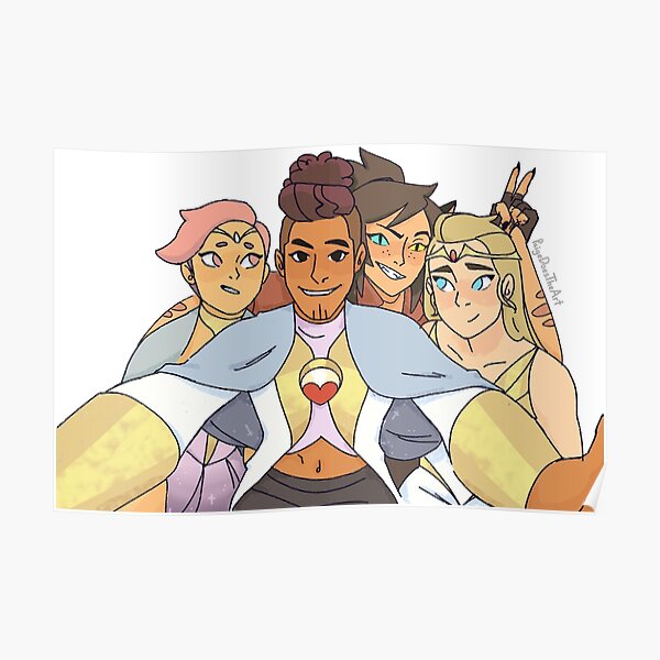 Best Friend Squad Shera Adora Catra Glimmer Bow Poster For Sale By Paigedoestheart Redbubble