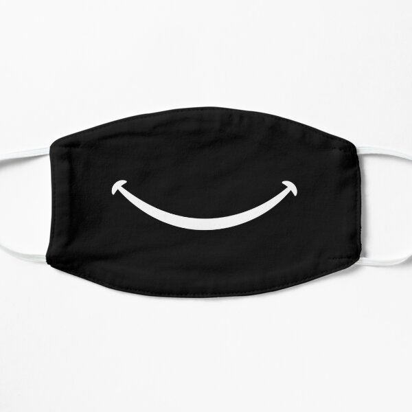 Happy Smile - Keep Smiling - Black Smiley Face Flat Mask