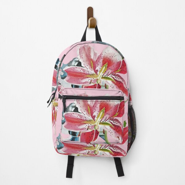 Item preview, Pink Red Oriental Lily Floral Watercolor Painting designed and sold by Sarah  Rajkotwala.