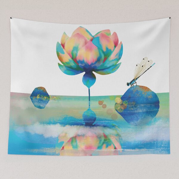 Item preview, Sapphire Blue Lotus Flower Watergarden designed and sold by Karin Taylor.