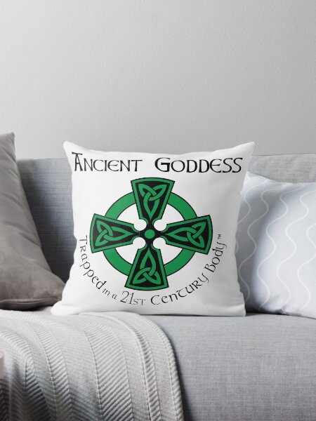 Item preview, Celtic Cross (Green) with Ancient Goddess Slogan designed and sold by Karen O'Maxfield.