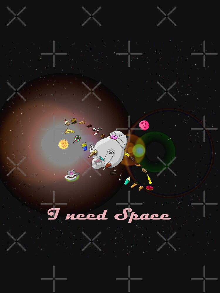 Thumbnail 7 von 7, Essential T-Shirt, Caturn - I need Space (Zappenduster Version) designt und verkauft von Boxcats.