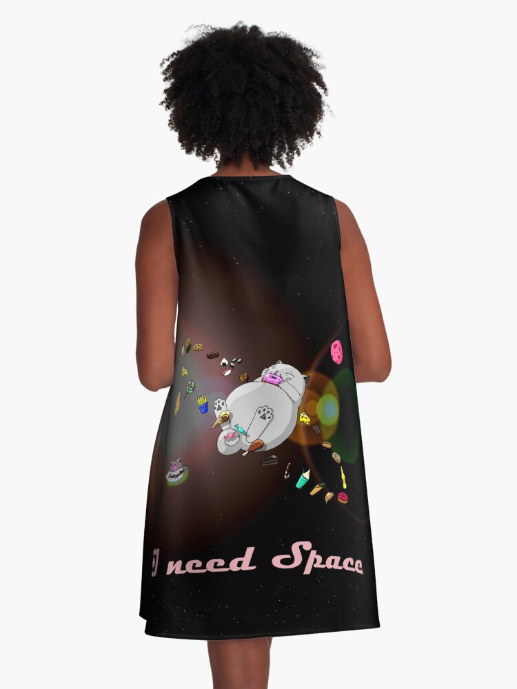 Thumbnail 3 von 4, A-Linien Kleid, Caturn - I need Space (Zappenduster Version) designt und verkauft von Boxcats.