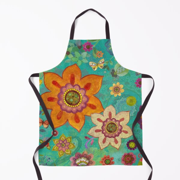 Item preview, Boho turquoise flowers designed and sold by Sue Zipkin.