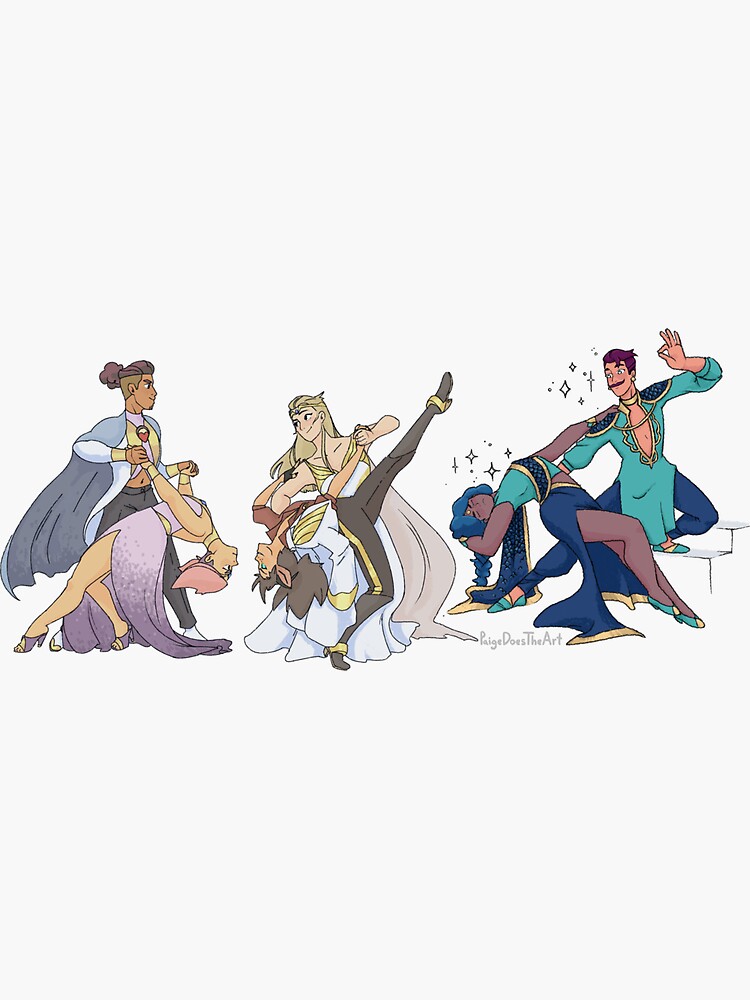 Adora, Catra, Glimmer, Bow, Mermista, Seahawk Dance by PaigeDoesTheArt
