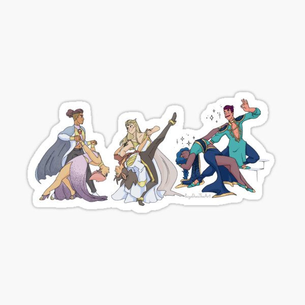 Adora, Catra, Glimmer, Bow, Mermista, Seahawk Dance Sticker