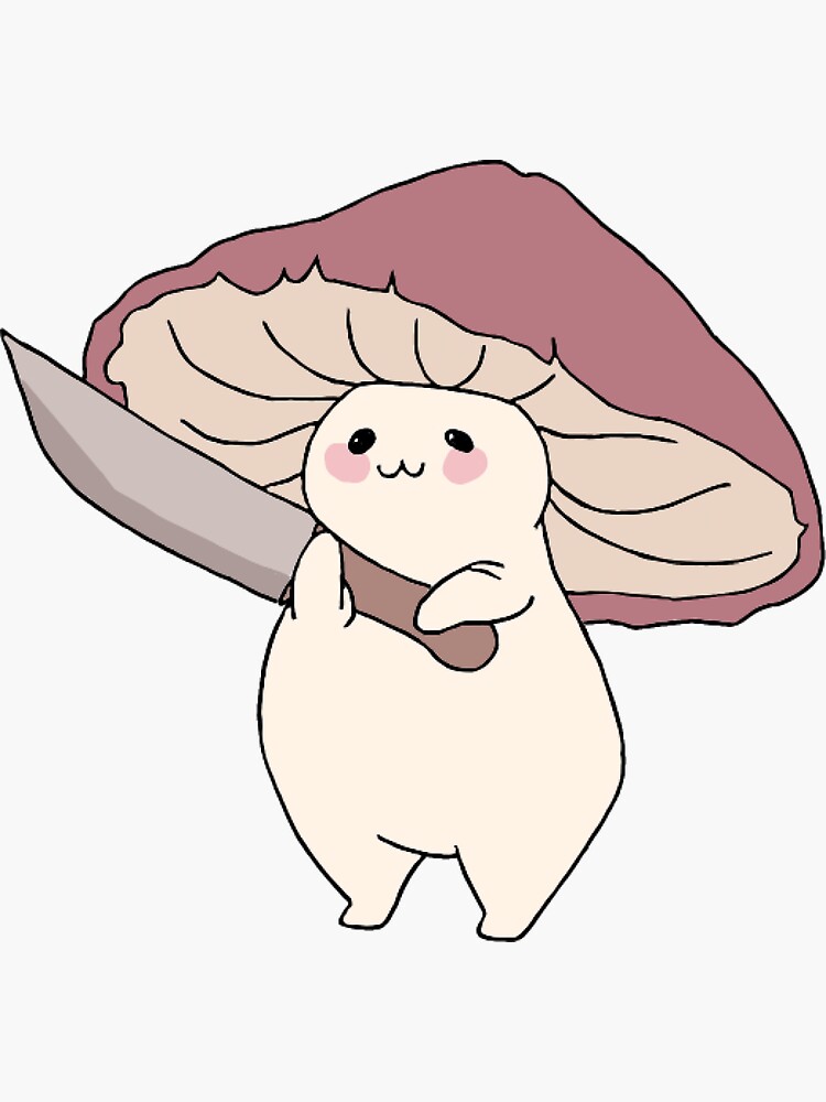 "Cute Cottagecore Killer Kawaii Mushroom Art" Sticker for Sale by