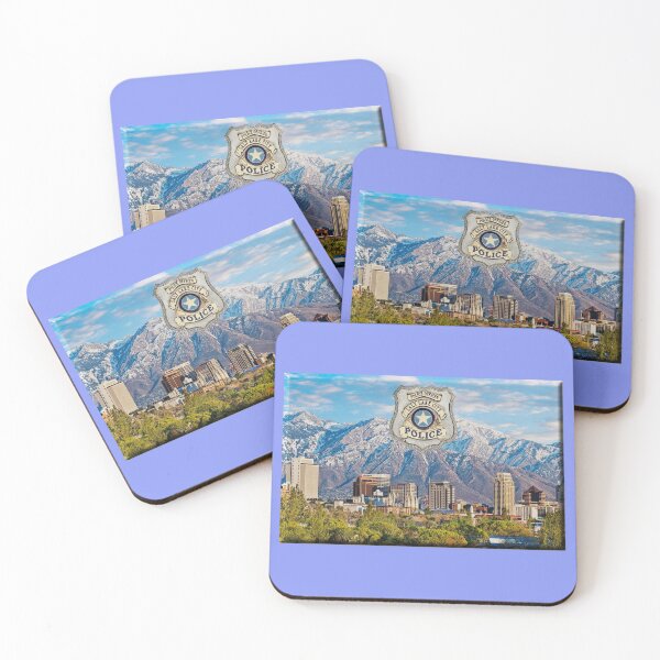 Item preview, Salt Lake City Police Badge &  Skyline designed and sold by Lawrence Baird.