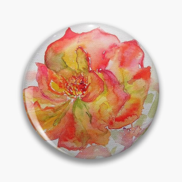 Item preview, Rose Watercolor Painting, red, yellow and orange designed and sold by Sarah  Rajkotwala.