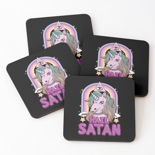 Item preview, Funny Hail Satan Unicorn Rainbow Satanic Pun designed and sold by perfectpresents.