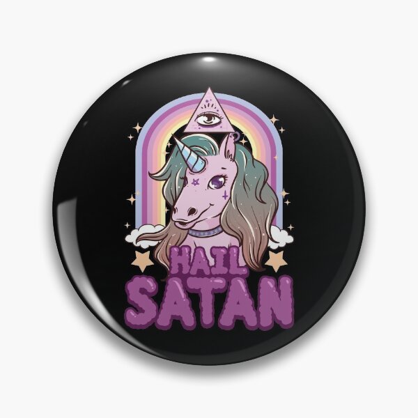 Item preview, Funny Hail Satan Unicorn Rainbow Satanic Pun designed and sold by perfectpresents.