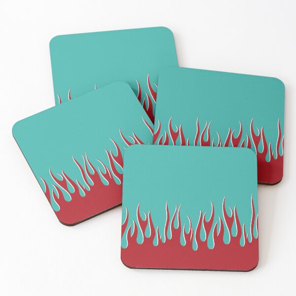 Item preview, Red Flames on Aqua Blue designed and sold by beezymurphy.
