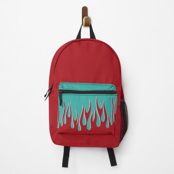 Item preview, Red Flames on Aqua Blue designed and sold by beezymurphy.