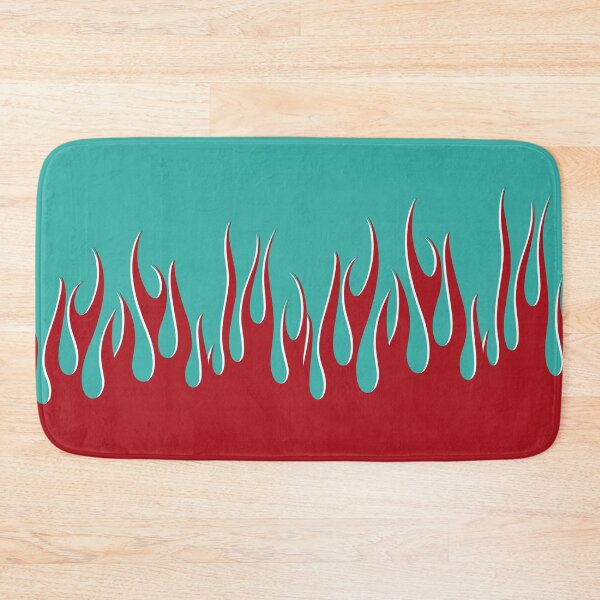 Item preview, Red Flames on Aqua Blue designed and sold by beezymurphy.