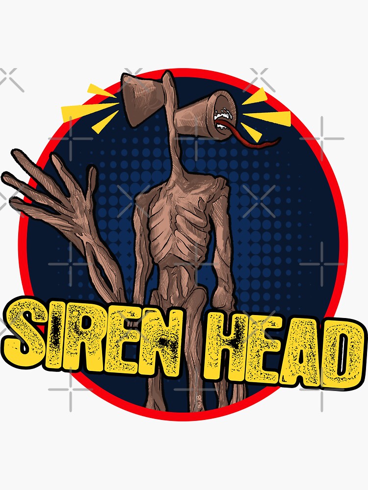 Siren Head With Yellow Logo Sticker By Roysrolls Redbubble - siren head roblox skin