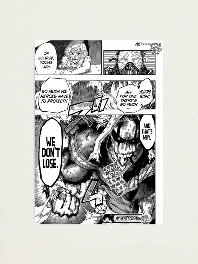 All Might Manga Panel Photographic Print For Sale By Lauravalentinax Redbubble