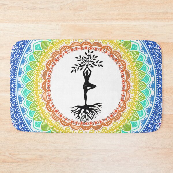 Item preview, Yoga tree pose with zen doodle designed and sold by StarlightTales.