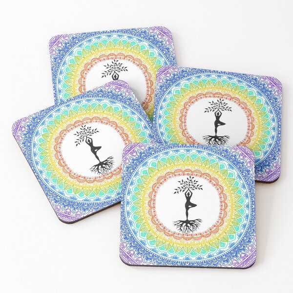 Item preview, Yoga tree pose with zen doodle designed and sold by StarlightTales.
