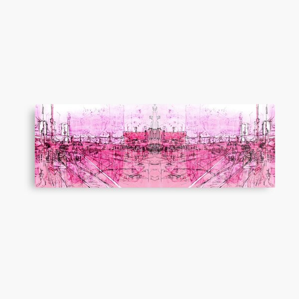 pink - huddersfield train stationx Metal Print