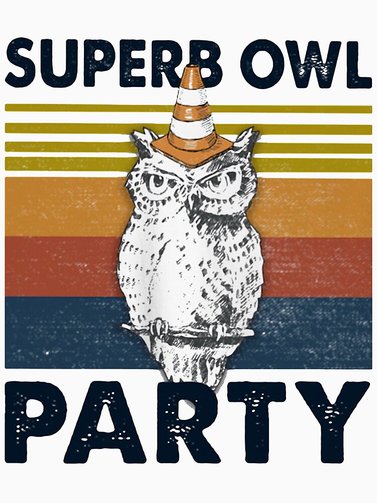 superb-owl-party-vintage-t-shirt-for-sale-by-talia-ether-redbubble