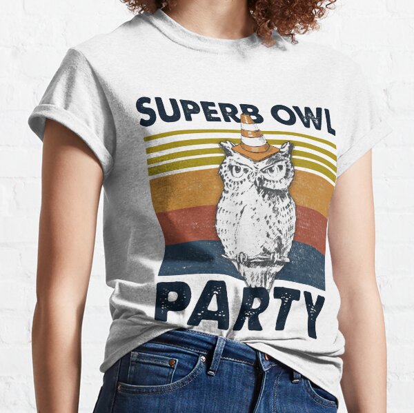 ExocetMerch Game Night T-Shirt - Football Lover - Superb Owl Party Retro Traffic Cone Funny Owl Lover