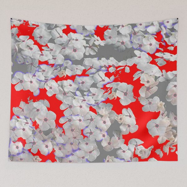 Item preview, MODERN RED & WHITE FLOWERS GARDEN ART designed and sold by sharlesart.