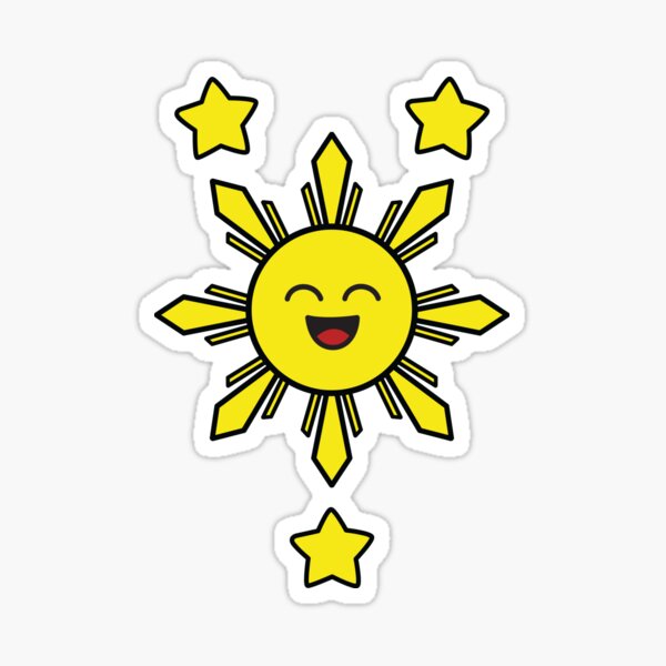 Item preview, Kawaii Filipino Flag Sun and Stars Excited Face designed and sold by akofilipino.