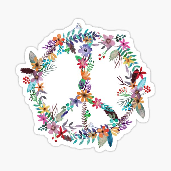 Item preview, Peace Sign Floral Wreath designed and sold by Minglewood.