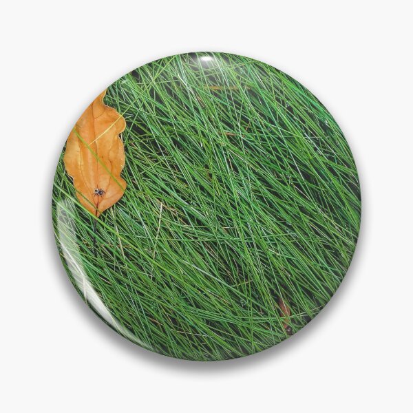 Item preview, green grass field background with dry brown leaves designed and sold by Mrvell.