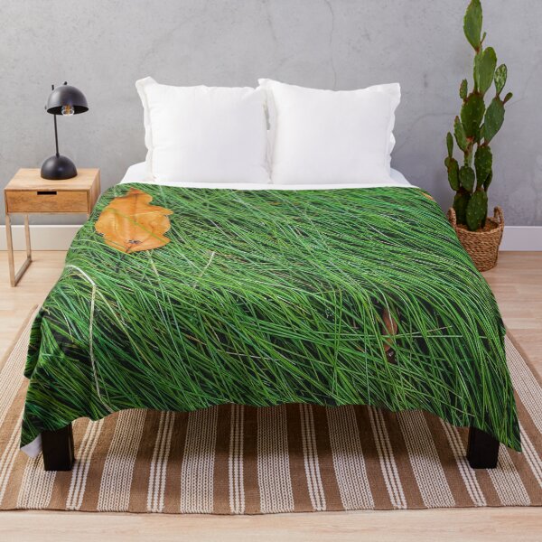 Item preview, green grass field background with dry brown leaves designed and sold by Mrvell.
