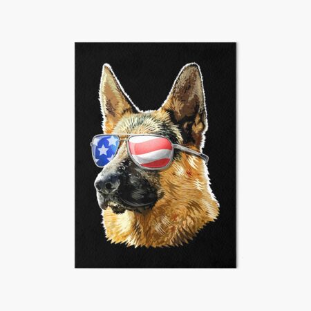 German Shepherd With Sunflower Flag American Patriot Flag 