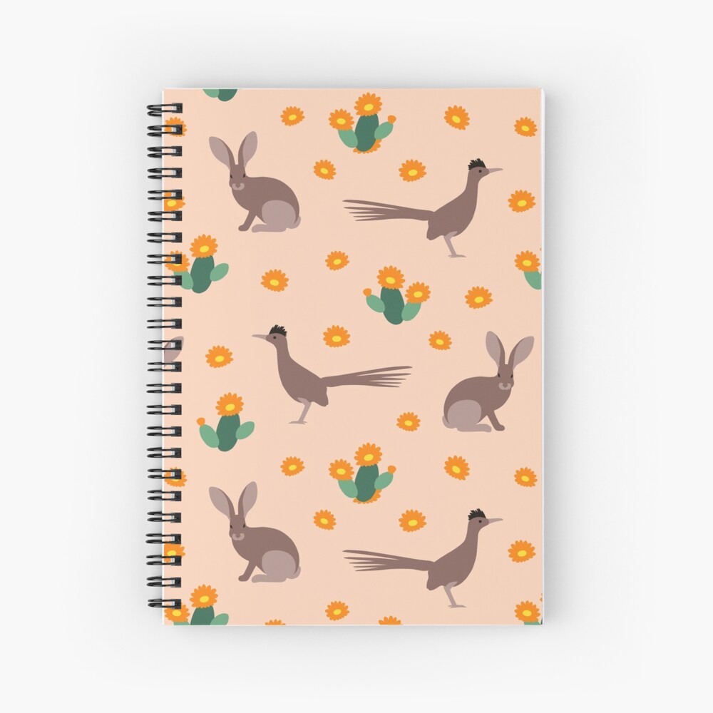 Desert Rabbits and Roadrunners Spiral Notebook