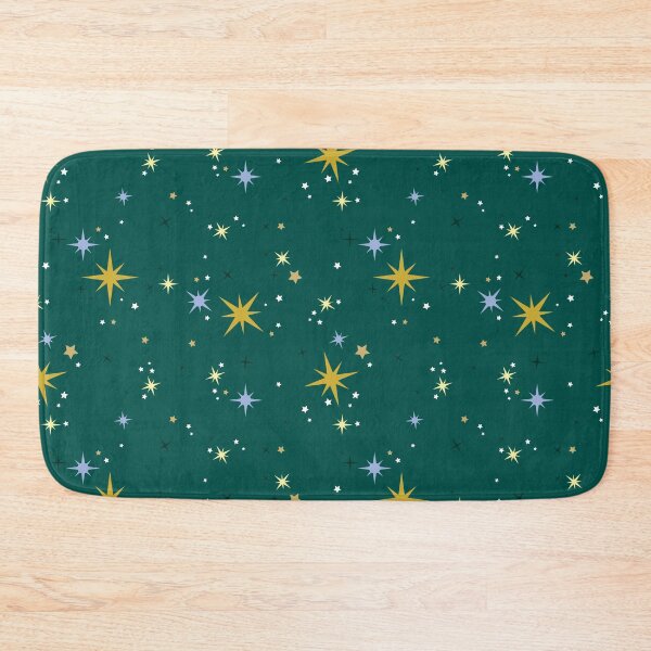 Item preview, Gold & Blue Tiny Star Bursts on Green designed and sold by Lauren Heuer.
