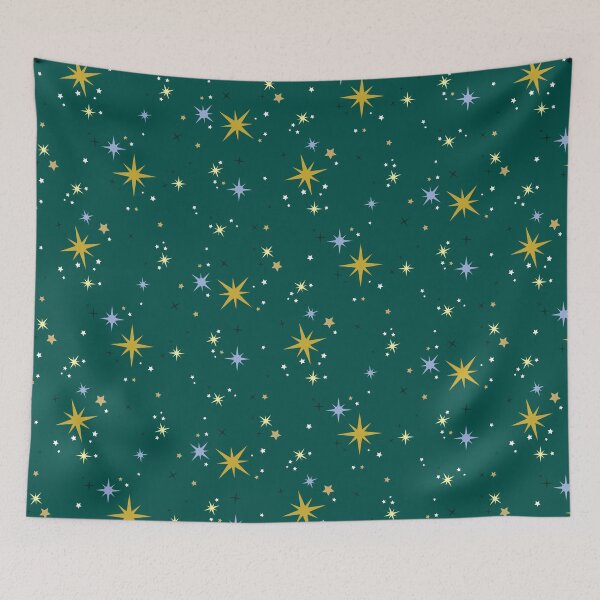 Item preview, Estrella diminuta dorada y azul estalla en verde designed and sold by Lauren Heuer.